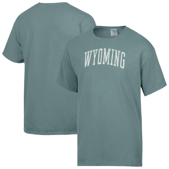 Men's-ComfortWash Green Wyoming Cowboys Distressed Arch T-Shirt