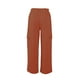 thumbnail image 4 of Pantalones de lino Pantalones cargo elásticos de cintura alta con cordón para mujer, 4 of 6