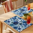 thumbnail image 4 of Watercolor Blue Flowers Placemats Set of 6, Blue Floral Non-Slip Place Mats Washable Table Mats for Kitchen Dining Table Decorations Indoor/Outdoor, 4 of 9