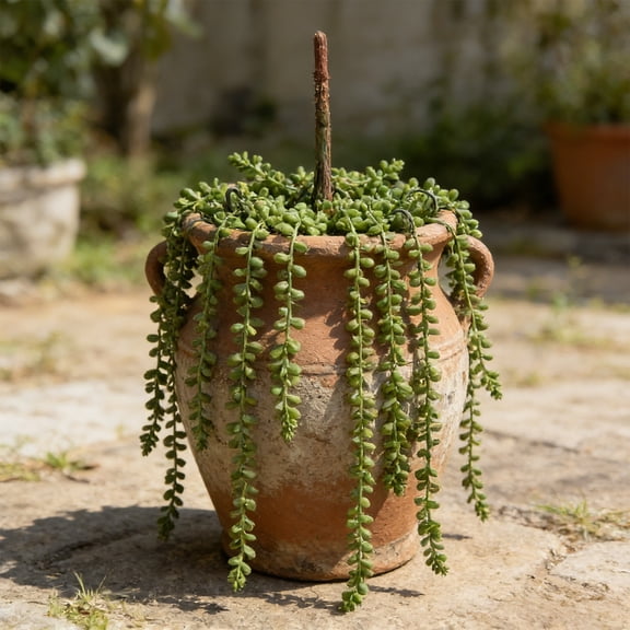 3pcs Artificial String of Pearls Hanging Vine, Easter Decor, Fake String of Tears for Ceiling Decor, Greenery Garland for Wedding, Home and Outdoor Garden Decoration, Green, 15.75in/40cm
