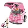 thumbnail image 1 of Qaba Mechanic Kids Truck Engine Toy Set, Car Service Play Set, Pink, 1 of 10