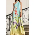 thumbnail image 1 of Vestido Floral elegante con tirantes finos, camisola Halter, vestido Maxi suelto, informal, bohemio, Vintage, 1 of 5