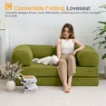 thumbnail image 3 of COMAX Folding Sofa Bed Queen, 4-in-1 Convertible Foldable Floor Couch Futon Sofa with Armrests, Sleeper Mattress Fold Out Chair Bed Comfy Portable Lounge Guest for Living Room Bedroom, Light Green, 3 of 5