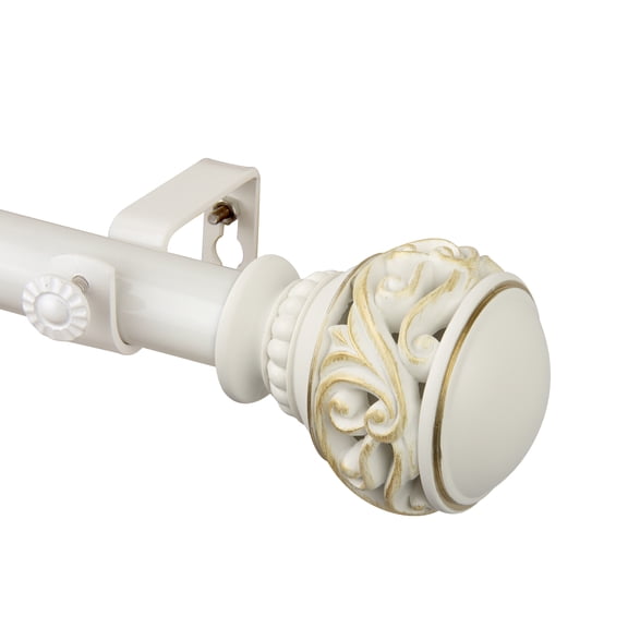 Leon Curtain Rod 1" OD 160-240 inch - White