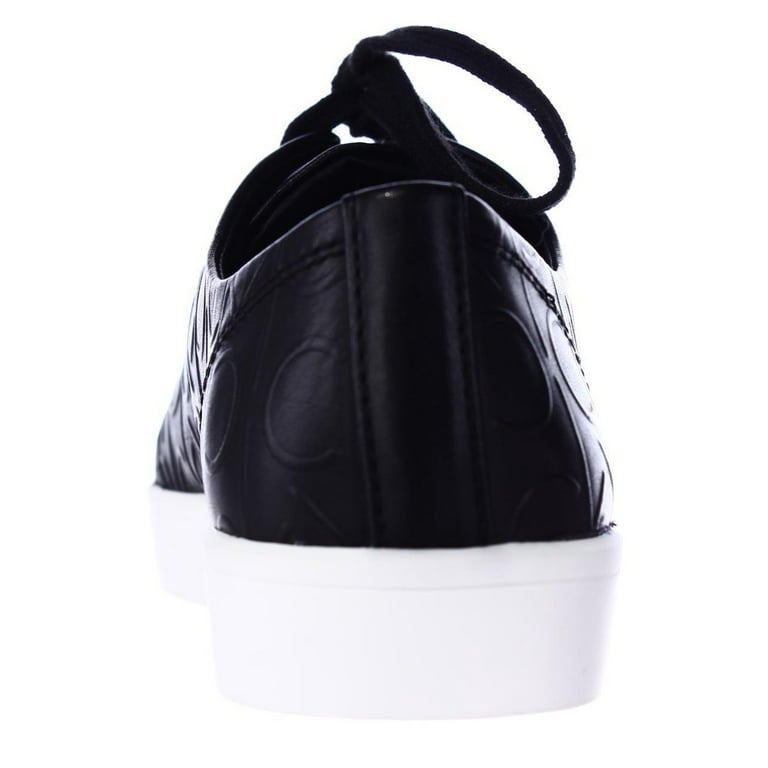 Womens Calvin Klein Imilia Logo Embossed Fashion Sneakers - Black 