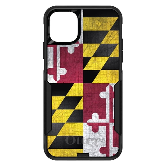 DistinctInk OtterBox Commuter Custom Case for Apple iPhone 15 (6.1" Screen) - Show Your Love of Maryland - Lightweight Grip