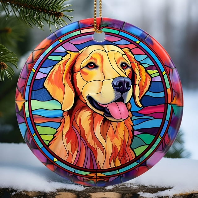 Adorno Navideño Touber Golden Retriever de Cerámica 7 cm