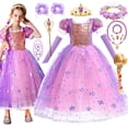 thumbnail image 2 of Vestido de Rapunzel para niña, disfraz de princesa para carnaval, traje de fiesta de cumpleaños, ropa de 2 a 10 años Fivean unisex, 2 of 2