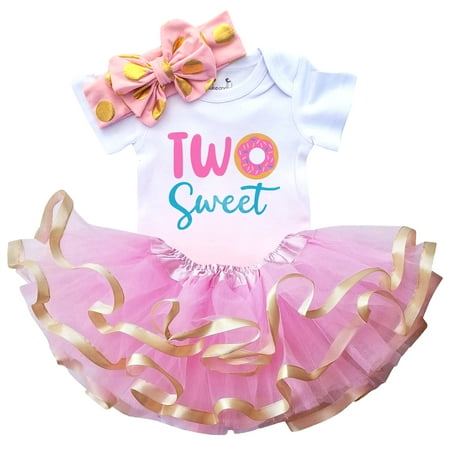 

2nd Birthday Outfit Baby Girl Tutu Dress Set (Two Sweet Tutu Short Sleeve 18M ➜ Short Sleeves)