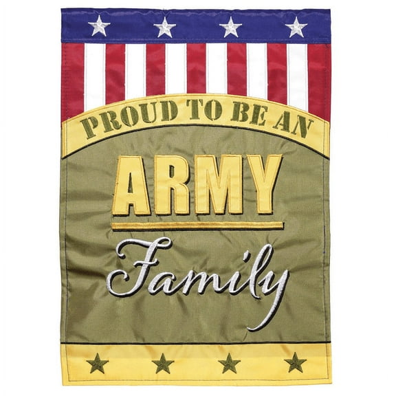 Magnolia Gardens M011292 13 x 18 in. Double Applique Army Family Polyester Garden Flag