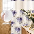 thumbnail image 3 of No Hook Shower Curtain, Purple Spring Floral Shower Curtains for Bathroom with See Through Top Window, Farmhouse Flowers Modern Art Waterproof & Washable Bath Curtain 66"x72", 3 of 9