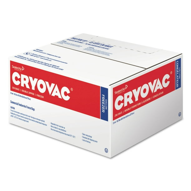 Diversey Cryovac One Gallon Freezer Bag Dual Zipper, Clear, 10 1/2" x