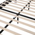 thumbnail image 5 of Gewnee Queen Size Upholstered Velvet Platform Bed Frame with Flower Pattern Headboard, Beige, 5 of 8