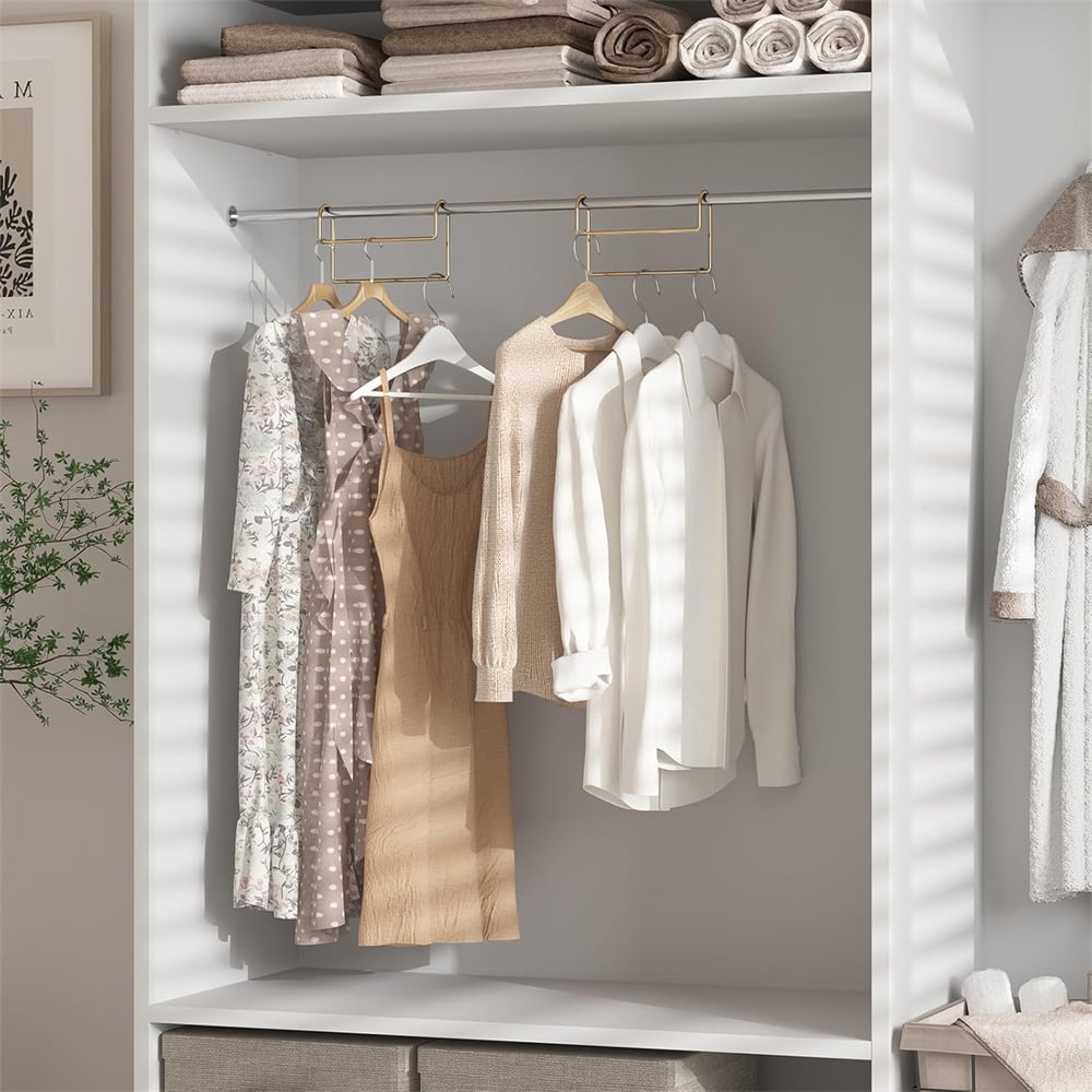 Space Saving Hangers for Clothes: NOGIS 3 Pack 8 inch Magic Hanger Closet Organizer Metal Heavy Duty Hangers for Shirt Coat Pants Skirt Sorting Storage - Gold