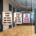 thumbnail image 4 of Portrait Round Plus Please Flush The Toilet And Wash Your Hands Door or Wall Sign | Colorful Business Signage (Pastel Purple) - Medium, 4 of 7