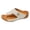 White, variant on Rokment Womens Platform Wedges Flip Flops Beach Slides Orthopedic Sandals Summer Comfortable Leather Thongs Walking Dress Slip on Black Size 6