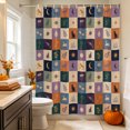 thumbnail image 2 of Purple Orange Blue Plaid Shower Curtain, Waterproof Shower Curtains for Bathroom, Moon Floral Cat Checked Washable Fabric Bathtub Curtain Set Bath Decor with 12 Hooks Stall 36"x72", 2 of 8
