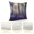 thumbnail image 4 of Chilfamy Printed on Both Sides Plush Pillow Covers Forest Sunshine Trees with Purple Lavender Green Woods Scenery Landscape Throw Pillows White, 4 of 5