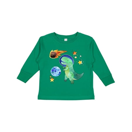 

Inktastic Tyrannosaurus Rex vs. Meteor Fun Space Dinosaur Boys or Girls Long Sleeve Toddler T-Shirt