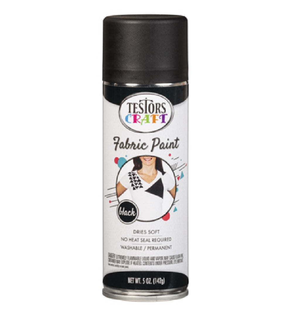 New Testors 344357 Fabric Spray Paint, Black, 5 Oz