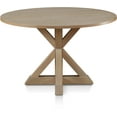 Finch Alfred Modern Farmhouse Wooden Round Dining Table, Rustic Beige