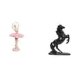 thumbnail image 1 of Elegante escultura de resina de niña y caballo para regalo de cumpleaños, novedoso recuerdo, adorno de escritorio, oficina, sala de estudio, estanterí, 1 of 8