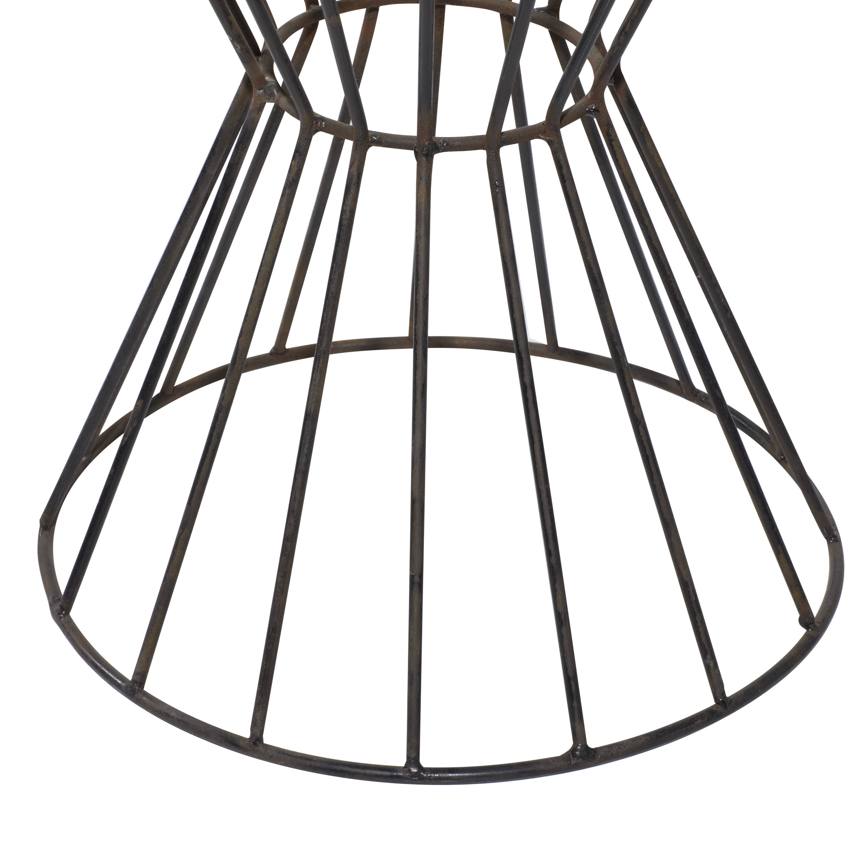 DecMode 18" x 15" Gray Metal Farmhouse Accent Table