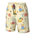 thumbnail image 4 of Sikiie Colorful Cartoon Snail Print Men's Beach Shorts, High Elastic Quick-drying Shorts - with Drawstring and Slip Pockets, Suitable for Beach, Sports, Vacation-Large, 4 of 6