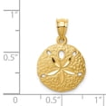 thumbnail image 4 of FJC Finejewelers 14k Yellow Gold Brushed Bright Cut Sand Dollar Charm, 4 of 7