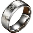 thumbnail image 1 of UBIUO 8mm The Legend of Zelda Triforce Ring, Stainless Steel Matte Finished Bands - -, 1 of 2