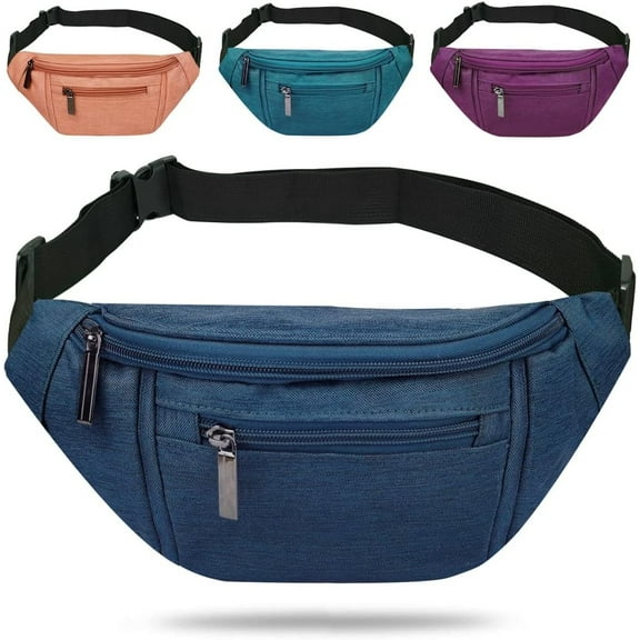 Fanny Pack for Men Women,Crossbody Waist Bag Pack,Belt Bag for Travel Walking Running Hiking Cycling,Easy Carry Any Phone,Wallet (Dark blue)