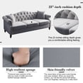 thumbnail image 4 of Mid-Century 79"L Couch, 3-Seat Couches and Sofas, Upholstered Sofa with Thicked Cushions, Modern Sofa with Wood Legs, Heavy Duty Couch Furniture for Home Living Room, 79"L x 30"W x 32"H, Gray, 4 of 10