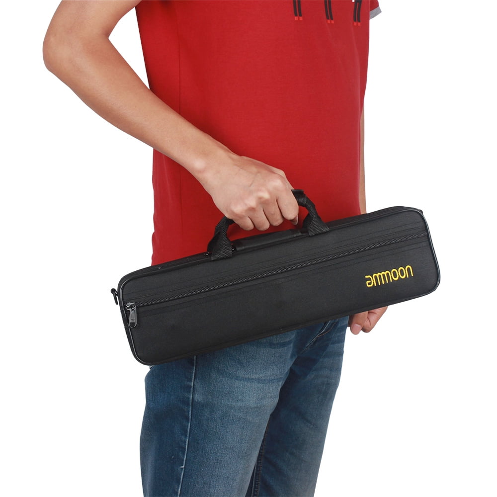 Unitedheart Flute Case Gig Bag Backpack Box Water-Resistant 600D Foam Cotton Padding With Adjustable Single Shoulder Strap Flute Case 