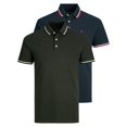 thumbnail image 1 of JACK&JONES polos hombre, pack de 2 - JJEPAULOS POLO 2PK, manga corta, color liso, algodón Negro/Azul oscuro XL (X-Large), 1 of 7