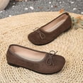 thumbnail image 4 of ZACPNCV Womens Suede Flats Square Toe Bow Design Comfort Casual Slip On Shoes, 4 of 8