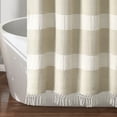thumbnail image 4 of Lush Decor Tucker Stripe Yarn Dyed Cotton Knotted Tassel Cotton Shower Curtain, 72x72, Taupe, Single, 4 of 7