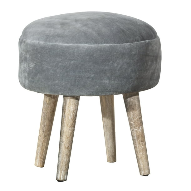 Hillsdale Furniture Mid Mod Upholstered Backless Vanity Ottoman Stool Gray Walmart Com Walmart Com