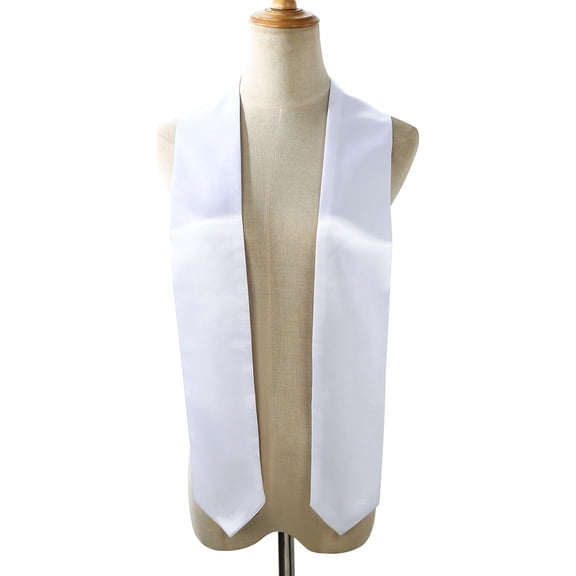 Qomolagnma 10pcs 60in White Sublimation Blanks Unisex Plain Graduation Stole, Satin Sash Graduation Honor Stole Scarf
