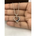 thumbnail image 3 of Natural Natural Blue Sapphire Round Three stone Solitaire pendant 925 Solid Sterling Silver Halo Pendant/Necklace Birthstone Neckalce - Gift For her, 3 of 4