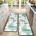 thumbnail image 4 of Kitchen Rugs Sets Of 2,Teal Daisy Flower White Blooms Pattern Anti Fatigue Kitchen Mat Rugs Non Slip Washable,Decorative Kitchen Floor Mats for Kitchen,Sink,Laundry,17"x47"+17"x47", 4 of 5