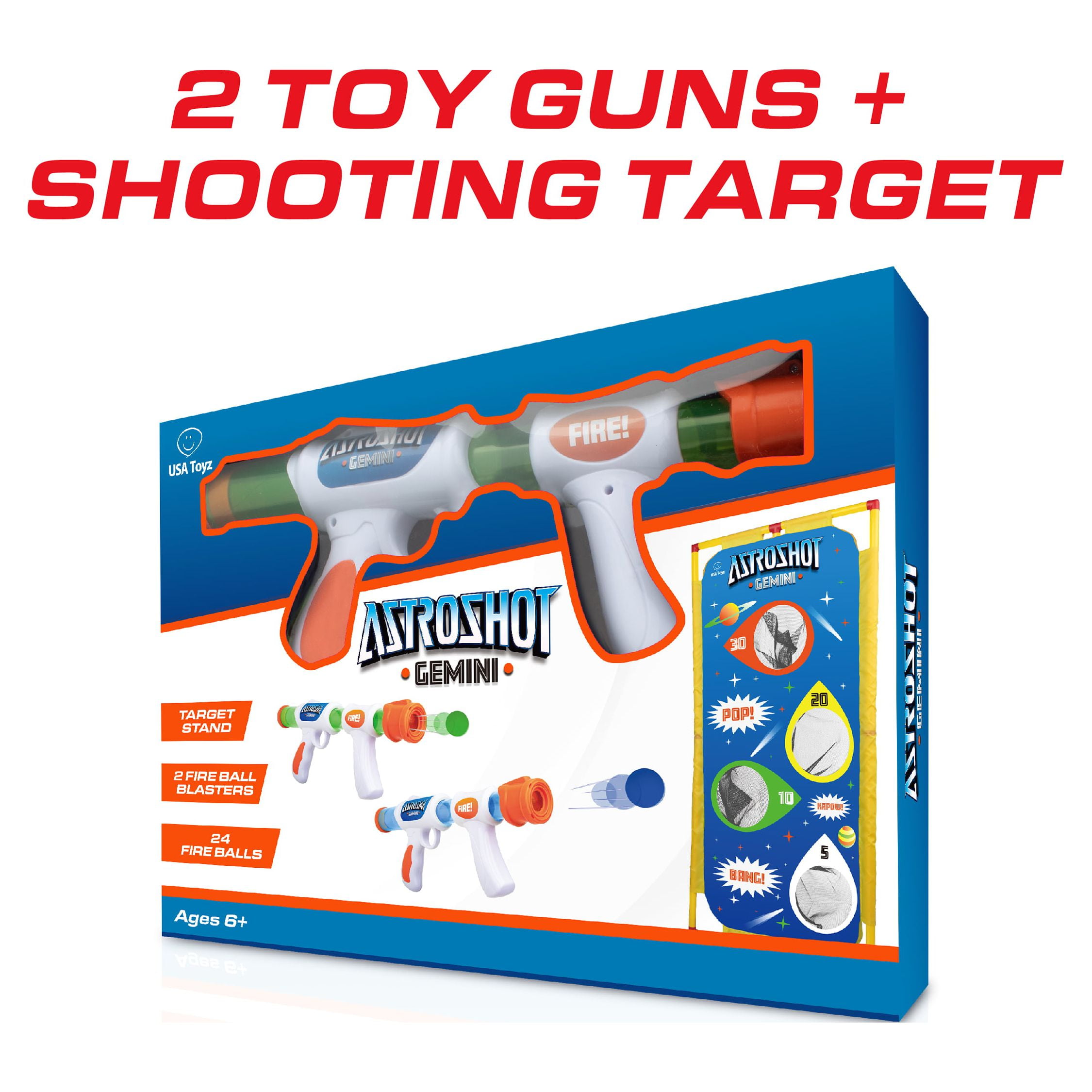 Astroshot Gemini 2 Ball Popper Blasters Toy with 24 Soft Foam