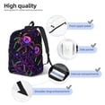thumbnail image 4 of Honeii Multi-colored Spiders Print Canvas College Laptop Backpack, Durable Rucksack Travel Notebook Bag School Backpack Book Bag for Men Women-Small, 4 of 7