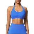 thumbnail image 2 of FNFYFH Halter Crop Tank Tops for Women Open Back Seamless Longline Sports Bras Seamless Workout Gym Top, 2 of 10