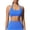 Blue, variant on Women's Backless Halter Sports Bras Neck Hanging Seamless Knitted Yoga Suit Workout Gym Bralette Shock-absorbing and Gathering Breathable Blue
