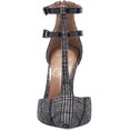 thumbnail image 2 of Jessica Simpson Pyllah Black White Plaid High T-Strap Pointed Toe Dress Pumps (Black/White, 7.5), 2 of 7