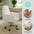 thumbnail image 3 of Martha Stewart Upholstered Office Chair in Off White/Polished Brass, 3 of 12