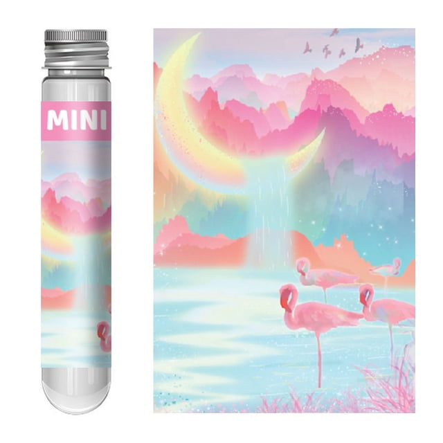 150 Mini rompecabezas de tubo de ensayo, rompecabezas de dibujos animados para adultos, juguetes para niños, Mini rompecabezas de tarjeta azul, ideal para rompecabezas planos