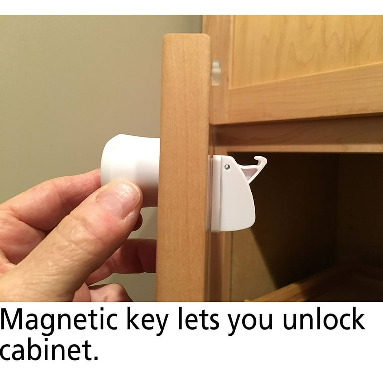 Roving Cove Magnetic Cabinet Drawer Lock for Child Safety, 12 Locks 2 Ring  Keys