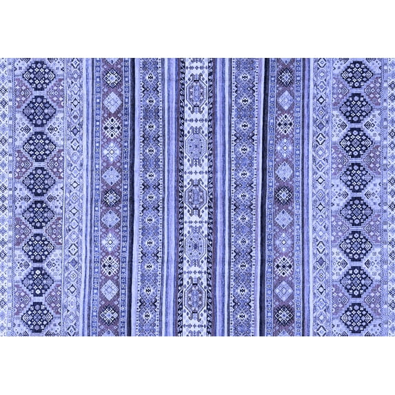 Ahgly Company Indoor Rectangle Abstract Blue Modern Area Rugs, 7' x 10'