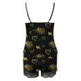 thumbnail image 6 of Leesechin Womens Sleepwear Love Print Strap Vest Set Sexy Lace Pajama Set on Clearance, 6 of 6
